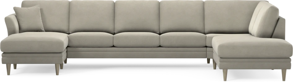Eden - 3-sits soffa med schäslong vänster och divan höger - Brun