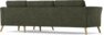 Bridge - 3-sits soffa med schäslong höger - Grön