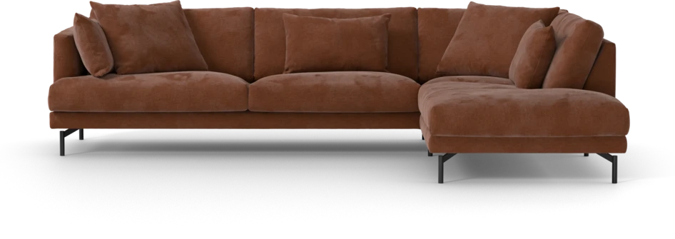 Harper - 3-sits soffa med divan höger - Orange