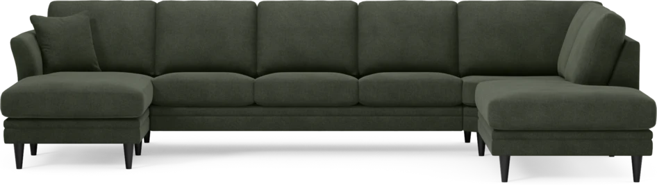Eden - 3-sits soffa med schäslong vänster och divan höger - Grön