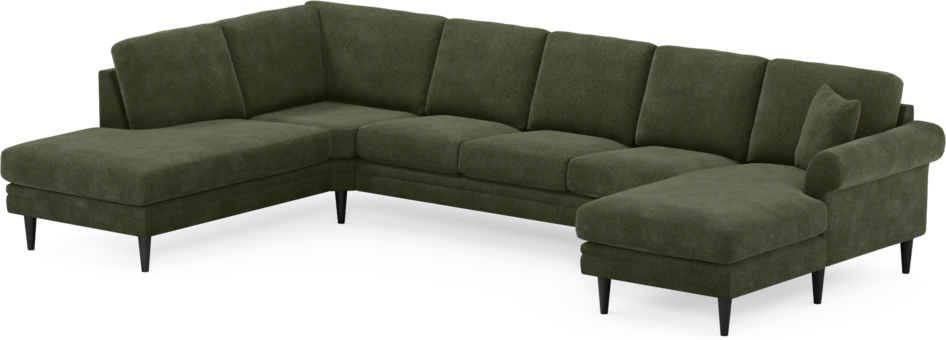 Eden - 3-sits soffa med divan vänster och schäslong höger - Grön