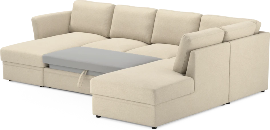 Öland - Bäddsoffa med schäslong vänster och divan höger - Beige