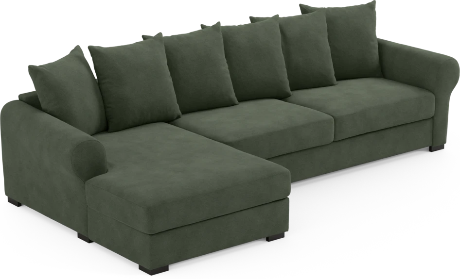 Town - 3-sits soffa med schäslong vänster - Grön