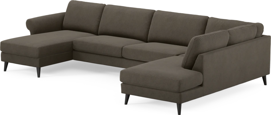 Bridge - 3-sits soffa med schäslong vänster och divan höger - Brun