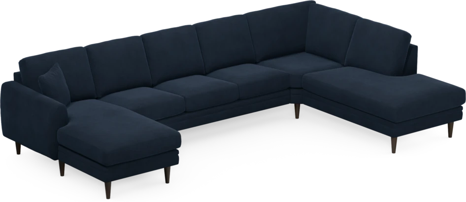 Eden - 3-sits soffa med schäslong vänster och divan höger - Blå