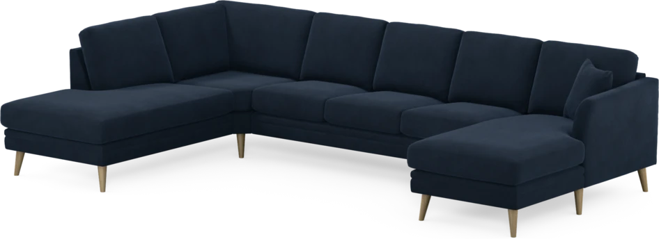 Eden - 3-sits soffa med divan vänster och schäslong höger - Blå