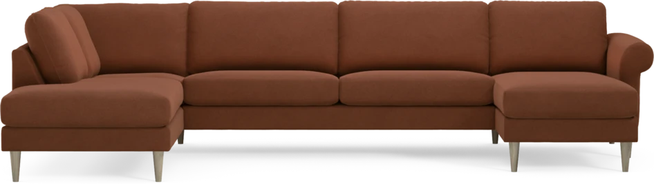 Bridge - 3-sits soffa med divan vänster och schäslong höger - Orange