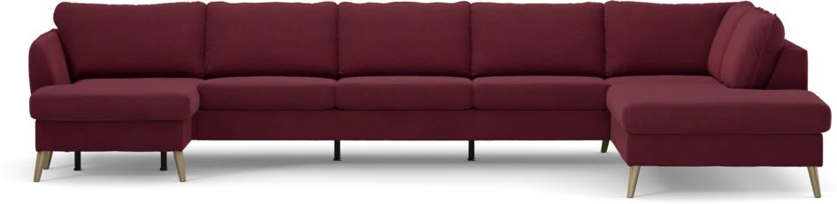 County - 4-sits soffa med schäslong vänster och divan höger - Röd