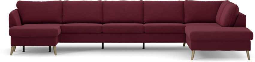 County - 4-sits soffa med schäslong vänster och divan höger - Röd