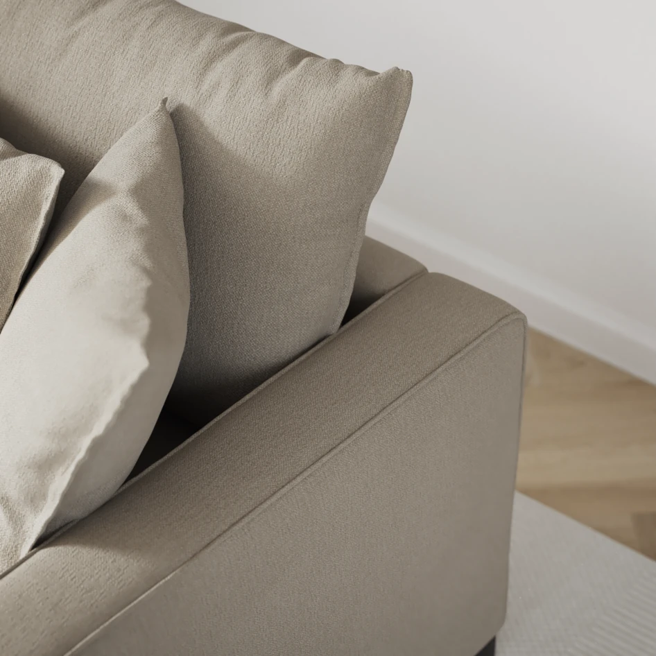 Rossi - 2-sits med armstöd vänster - Grå