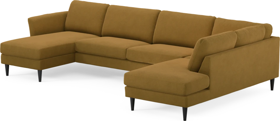 Bridge - 3-sits soffa med schäslong vänster och divan höger - Gul