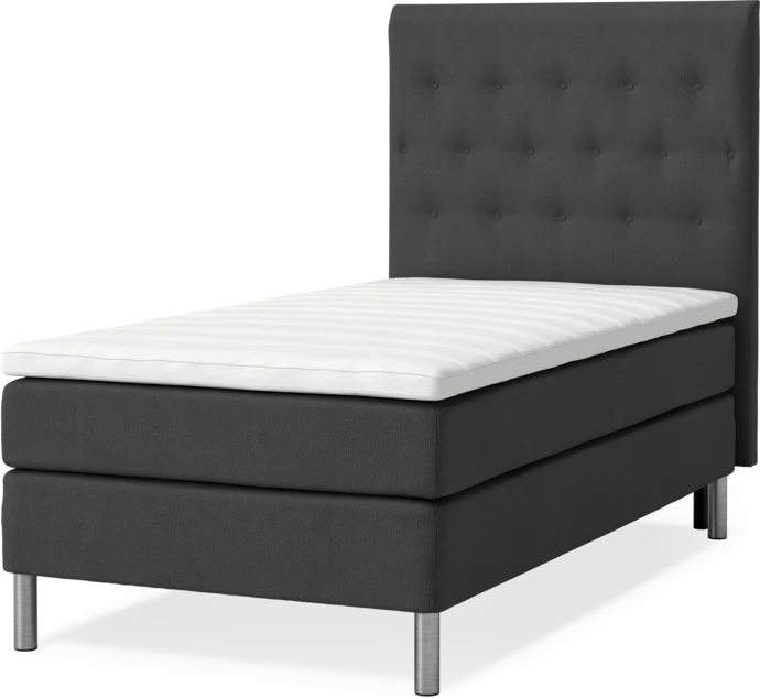 Roma Family, Kontinentalsäng, enkelsäng med bäddmadrass och sänggavel pikerad, B 105-140