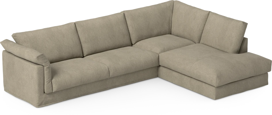 Cherrie - 3-sits soffa med divan höger, med kappa - Grå