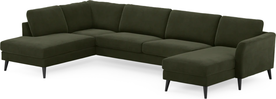 Bridge - 3-sits soffa med divan vänster och schäslong höger - Grön