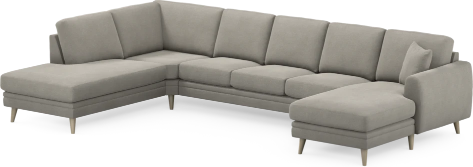 Eden - 3-sits soffa med divan vänster och schäslong höger - Grå