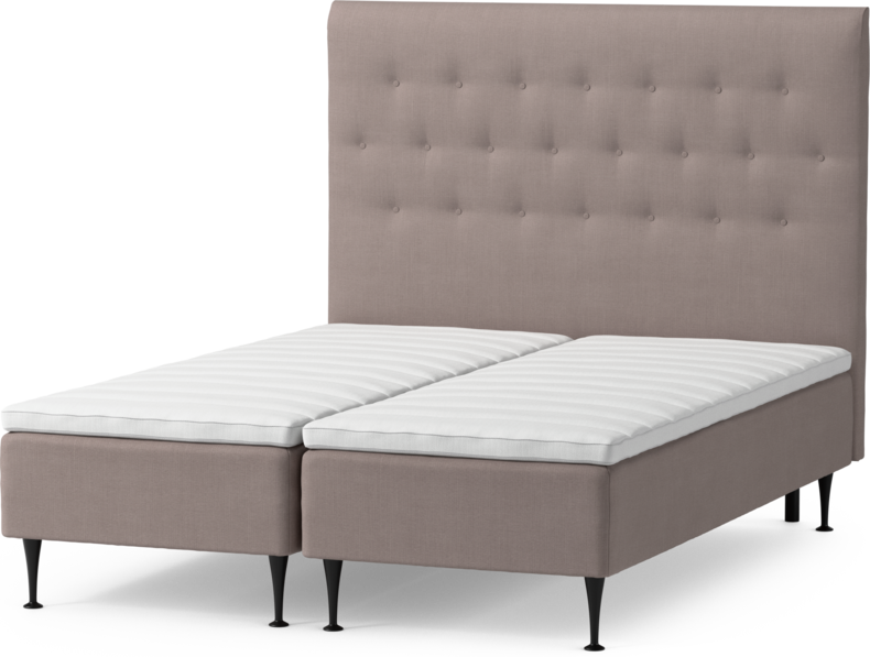 Roma Family - Ramsäng, dubbelsäng med bäddmadrass och sänggavel pikerad, B 160-180