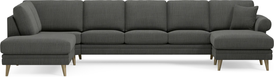 Eden - 3-sits soffa med divan vänster och schäslong höger - Grå