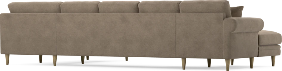 Eden - 3-sits soffa med schäslong vänster och divan höger - Brun