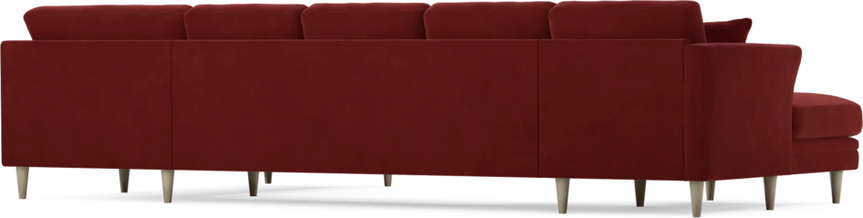 Eden - 3-sits soffa med schäslong vänster och divan höger - Röd