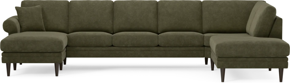 Eden - 3-sits soffa med schäslong vänster och divan höger - Grön