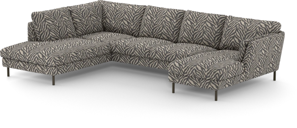 Madison - 2-sits soffa med divan vänster och schäslong höger - Svart