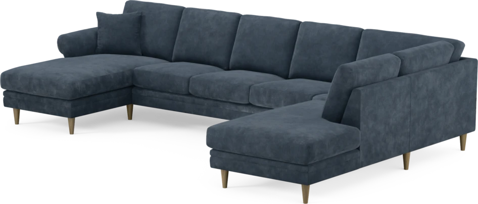 Eden - 3-sits soffa med schäslong vänster och divan höger - Blå