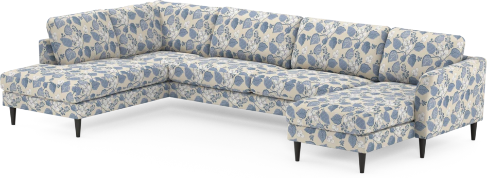 Bridge - 3-sits soffa med divan vänster och schäslong höger - Blå