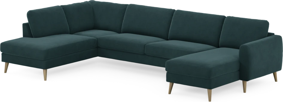 Bridge - 3-sits soffa med divan vänster och schäslong höger - Blå