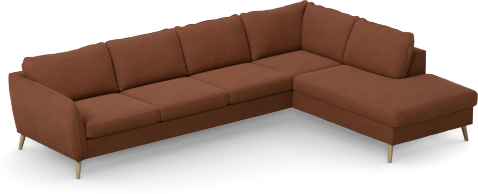 County - 3-sits soffa med divan höger - Orange