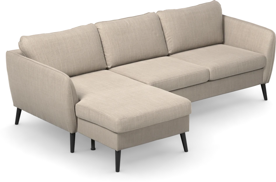 County - 3-sits soffa med flyttbar schäslong - Beige
