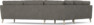Bridge - Hörnsoffa, 2+3-sits - Grå