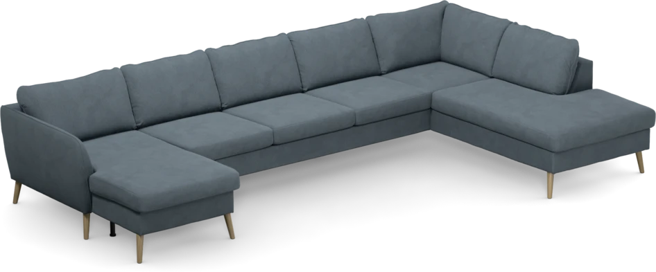 County - 4-sits soffa med schäslong vänster och divan höger - Blå