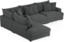 Rossi - 3-sits soffa med divan vänster - Grå