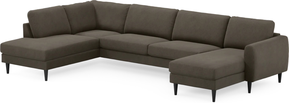 Bridge - 3-sits soffa med divan vänster och schäslong höger - Brun