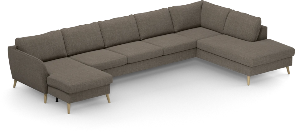 County - 4-sits soffa med schäslong vänster och divan höger - Brun