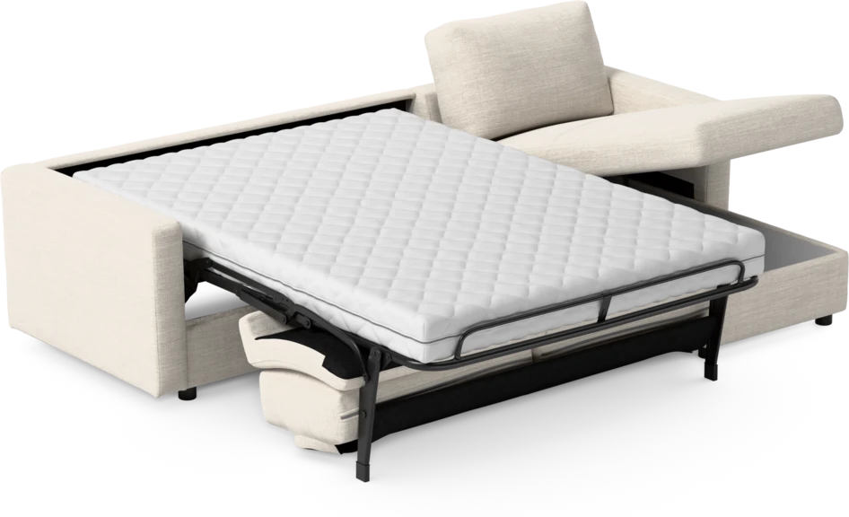 Lindö - Bäddsoffa 2,5-sits med schäslong, vändbar - Vit