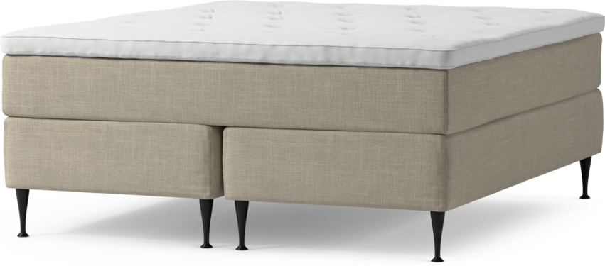 Delux Exclusive - Kontinentalsäng, dubbelsäng med bäddmadrass och sängben - Beige
