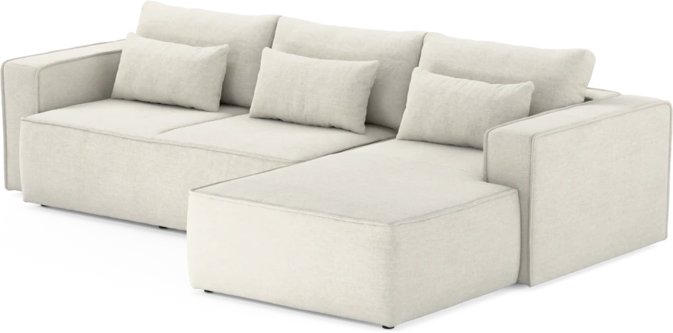 Ide - Bäddsoffa 3-sits med schäslong höger - Vit