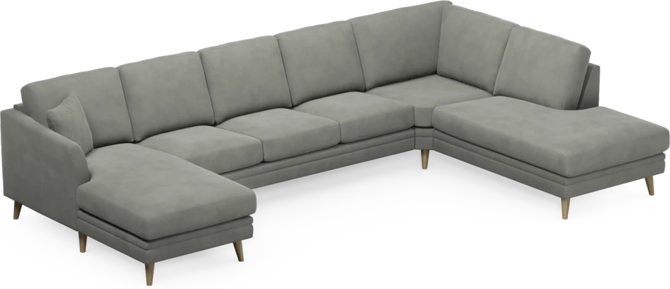 Eden - 3-sits soffa med schäslong vänster och divan höger - Grå