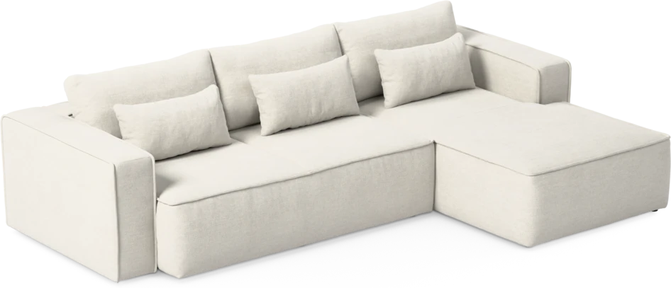Ide - Bäddsoffa 3-sits med schäslong höger - Vit