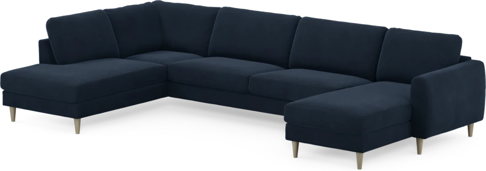 Bridge - 3-sits soffa med divan vänster och schäslong höger - Blå