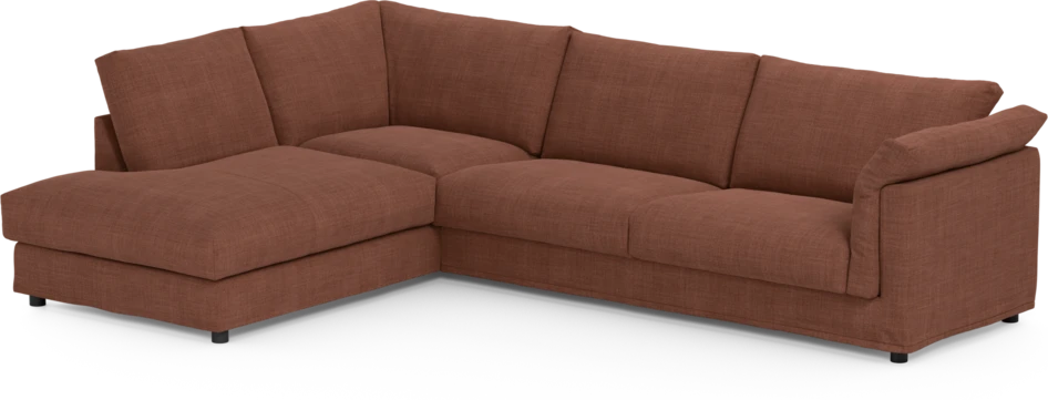 Cherrie - 3-sits soffa med divan vänster, med kappa - Orange