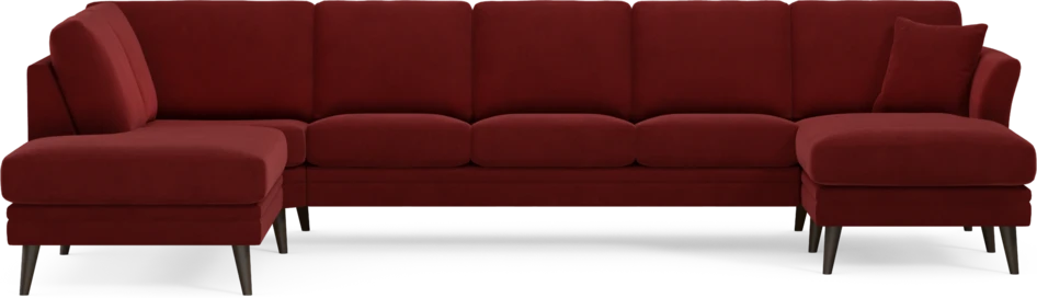 Eden - 3-sits soffa med divan vänster och schäslong höger - Röd