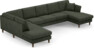 Eden - 3-sits soffa med divan vänster och schäslong höger - Grön