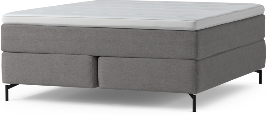 Delux Dream - Kontinentalsäng, dubbelsäng med bäddmadrass och sängben - Grå