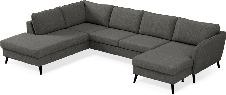 County - 3-sits soffa med divan vänster och schäslong höger - Grå