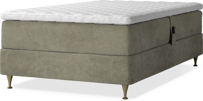 Delux Dream - Ställbar säng, enkelsäng med bäddmadrass - Beige