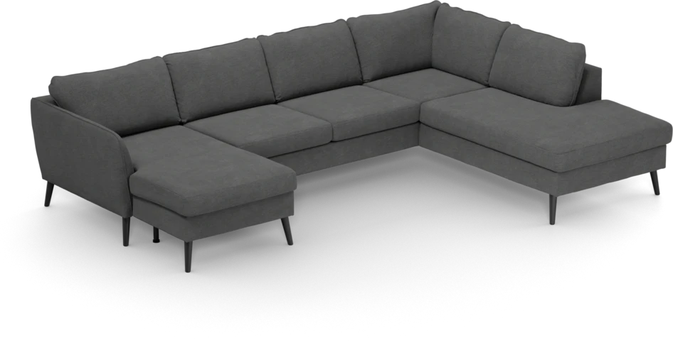 County - 3-sits soffa med schäslong vänster och divan höger - Grå