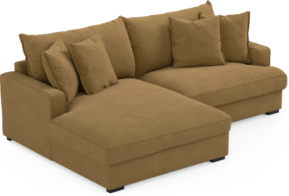 Mila - 2-sits soffa med schäslong XL vänster - Gul
