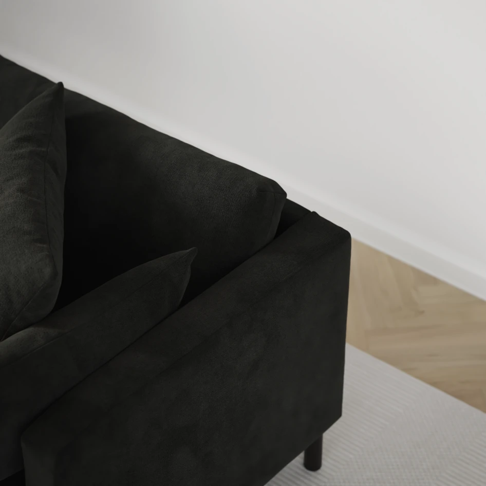 Harper - 4-sits soffa - Svart